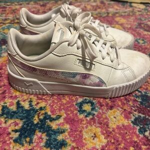 Puma White Sneakers with Colorful Pattern
